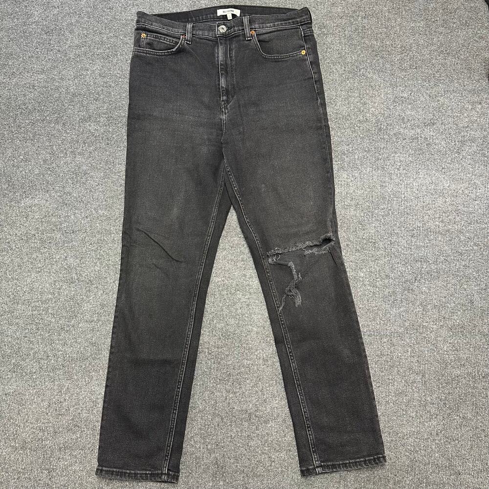 Re/Done Women's Original 70s Straight Leg Jean High Rise Full Length Denim 30